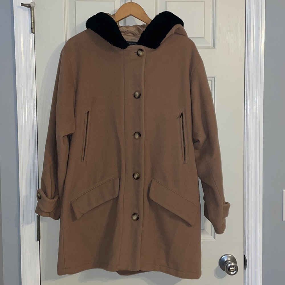 Wool Fur Trim Coat
